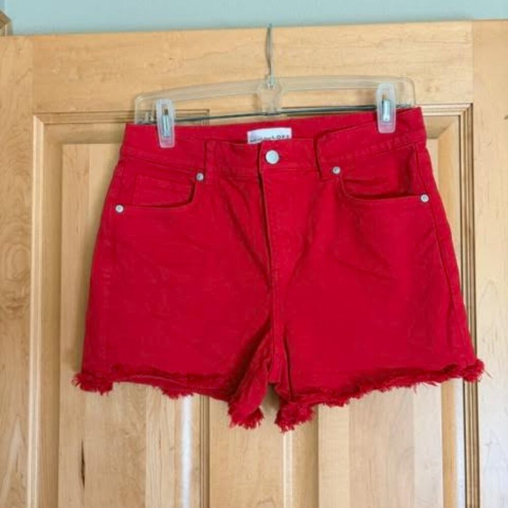 LOFT Red Cutoff Jean Shorts Size 4